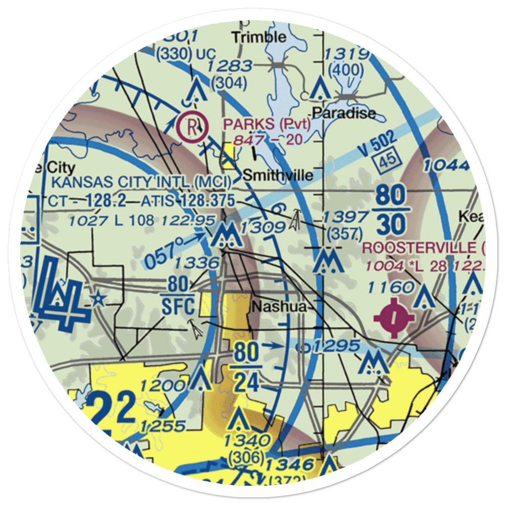 Dunham Private Airport (79MU) VFR Sectional Sticker (20 mile) 