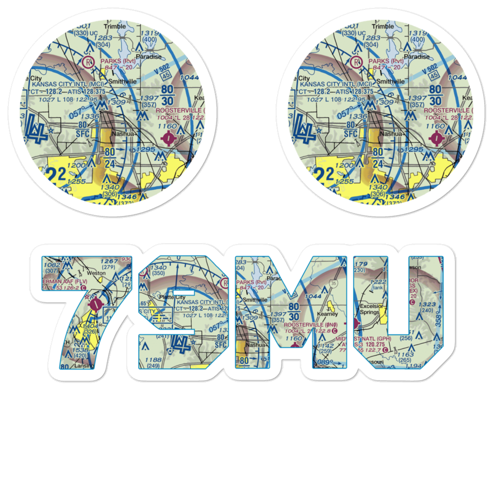 Dunham Private Airport (79MU) VFR Sectional Sticker Pack 