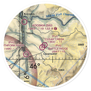Kooskia (Clear Creek Int) Airport (79ID) VFR Sectional Sticker (20 mile)