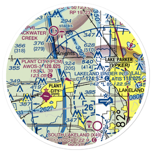 Midway Lake Airport (79FD) VFR Sectional Sticker (20 mile)