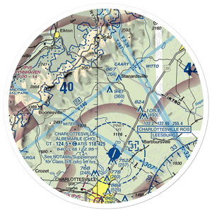 Hilldale Airport (78VA) VFR Sectional Sticker (30 mile)