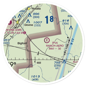 Ranch-Aero Airport (78TA) VFR Sectional Sticker (20 mile)