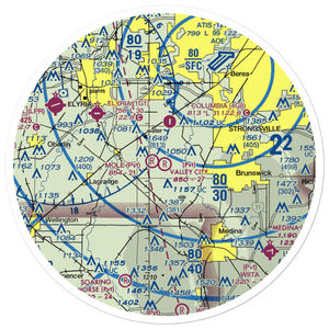 Valley City Flying Club Airport (78OH) VFR Sectional Sticker (30 mile)