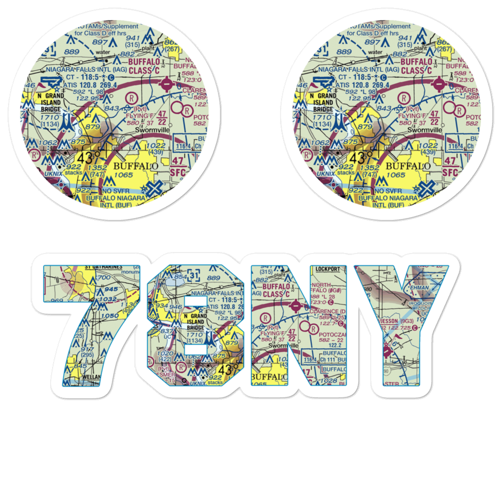 Flying F Airport (78NY) VFR Sectional Sticker Pack 