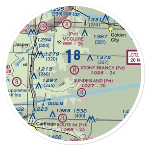 Stony Branch Airport (78MU) VFR Sectional Sticker (20 mile)