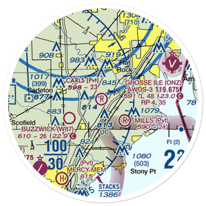 Carls Airport (78MI) VFR Sectional Sticker (20 mile)