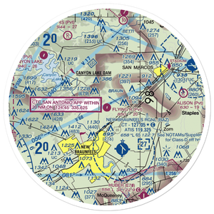 Flying R Ranch Airport (77TS) VFR Sectional Sticker (30 mile)