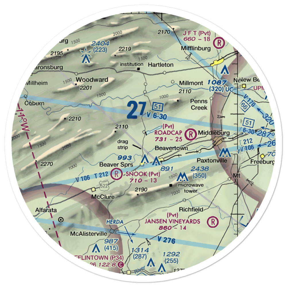 Gilfert Airport (77PN) VFR Sectional Sticker (30 mile) 