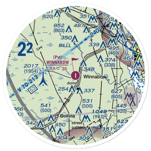 Winnabow Airport (77NC) VFR Sectional Sticker (20 mile)