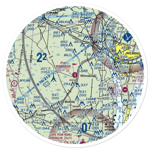Winnabow Airport (77NC) VFR Sectional Sticker (30 mile)