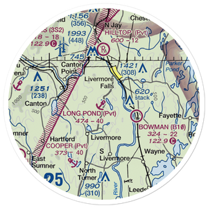 Long Pond Seaplane Base (77ME) VFR Sectional Sticker (20 mile)