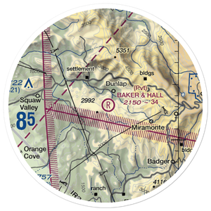Baker & Hall Airport (77CL) VFR Sectional Sticker (20 mile)