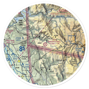 Baker & Hall Airport (77CL) VFR Sectional Sticker (30 mile)
