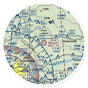 Benoit Airfield (77AR) VFR Sectional Sticker (20 mile)