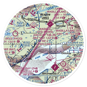 Tidewater Bluffs Airport (77AK) VFR Sectional Sticker (20 mile)