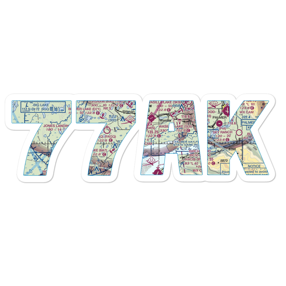 Tidewater Bluffs Airport (77AK) VFR Sectional Sticker 