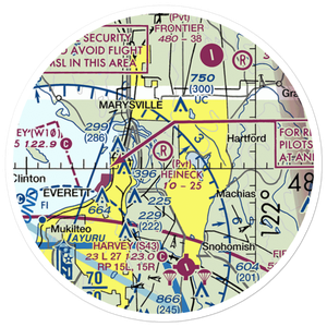 Heineck Farm Airport (76WA) VFR Sectional Sticker (20 mile)
