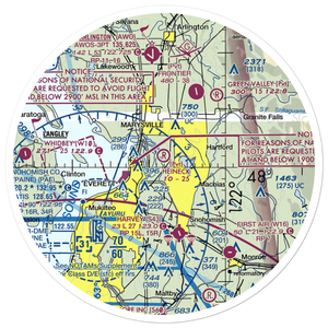 Heineck Farm Airport (76WA) VFR Sectional Sticker (30 mile)