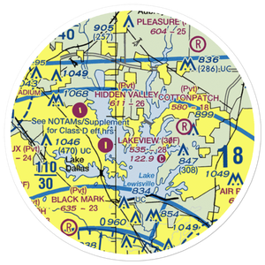 Spanish Oaks Airport (76TX) VFR Sectional Sticker (20 mile)