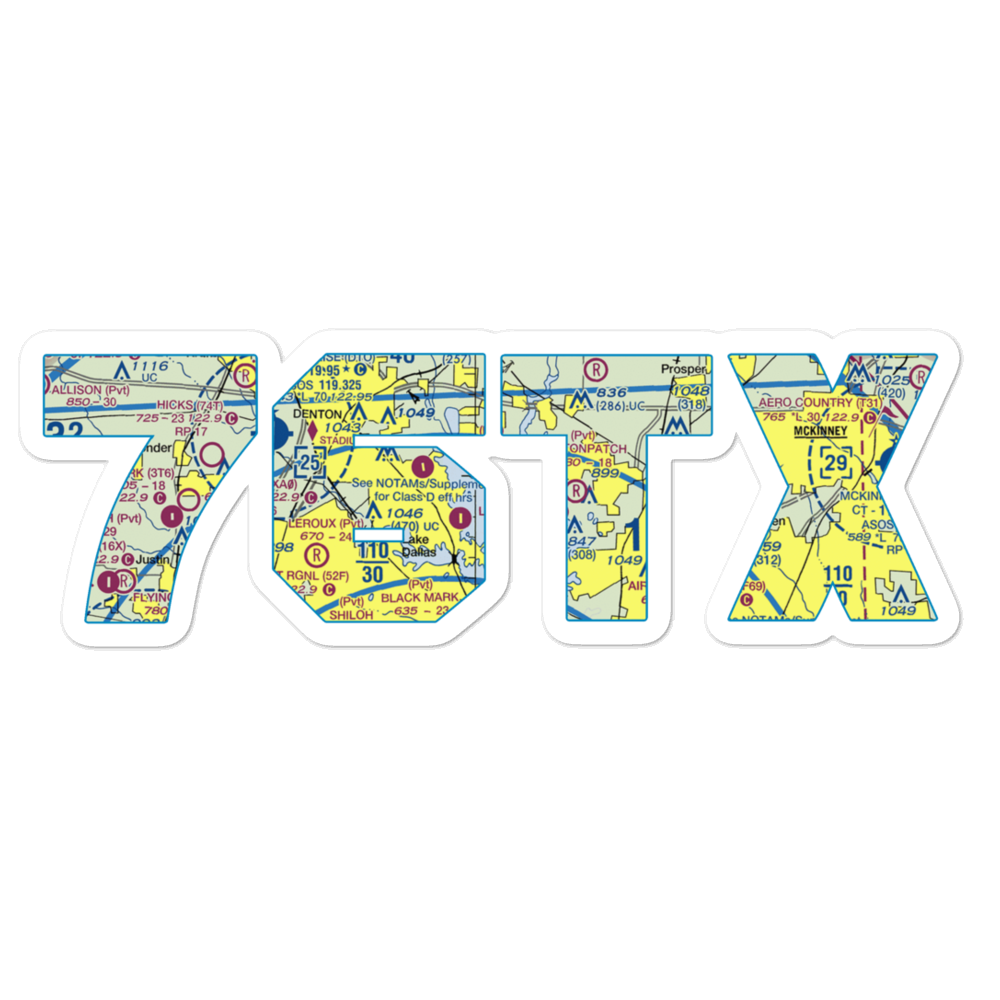 Spanish Oaks Airport (76TX) VFR Sectional Sticker 