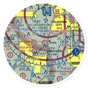 Odom's Roost Airport (76OK) VFR Sectional Sticker (20 mile)
