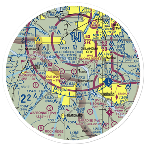 Odom's Roost Airport (76OK) VFR Sectional Sticker (30 mile)