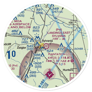 Landings East Sylvania Airport (76GA) VFR Sectional Sticker (20 mile)