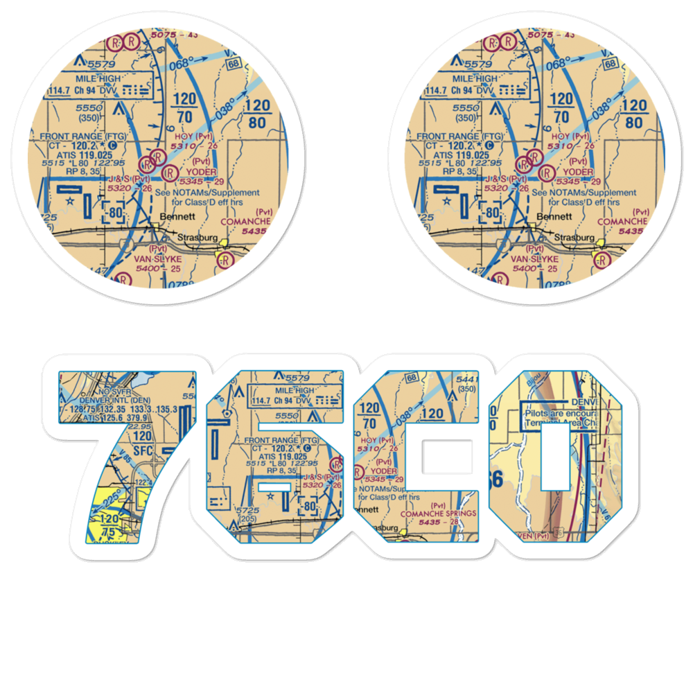 Hoy Airstrip (76CO) VFR Sectional Sticker Pack 
