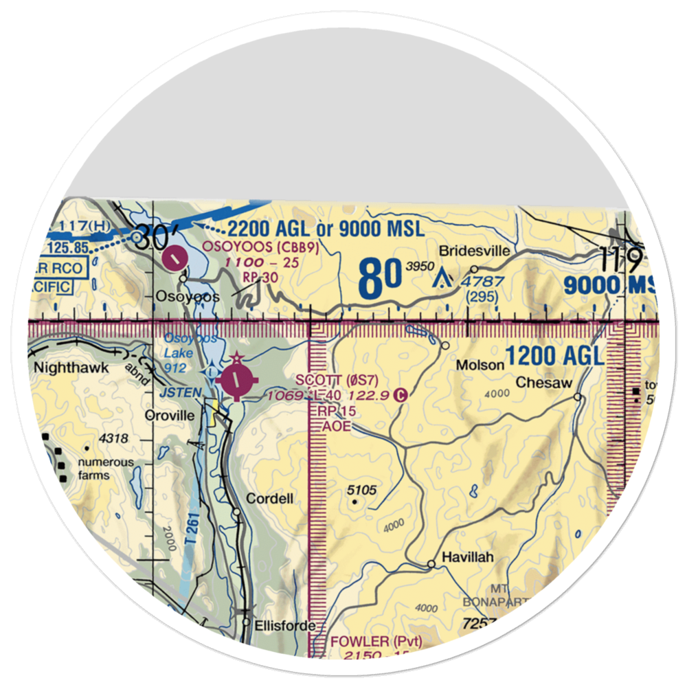 Dickson Field (75WT) VFR Sectional Sticker (30 mile) 