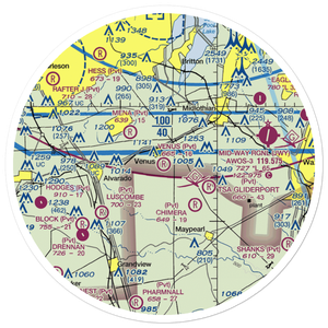 Venus Airport (75TS) VFR Sectional Sticker (30 mile)