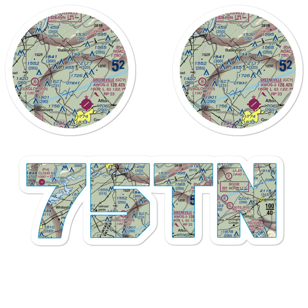 Srigley Field Airstrip (75TN) VFR Sectional Sticker Pack 