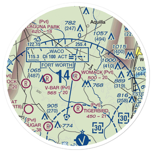Womack Farm Airport (75TE) VFR Sectional Sticker (20 mile)