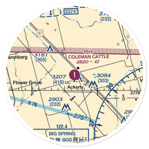 Coleman Cattle Company Nr 1 Airport (75TA) VFR Sectional Sticker (20 mile)