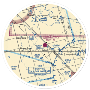 Coleman Cattle Company Nr 1 Airport (75TA) VFR Sectional Sticker (30 mile)