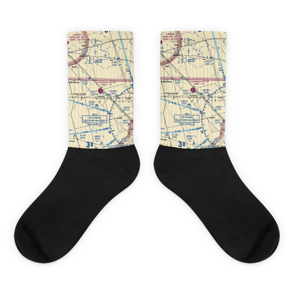 Coleman Cattle Company Nr 1 Airport (75TA) VFR Sectional Socks 