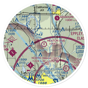 Heaton Airport (75NE) VFR Sectional Sticker (20 mile)