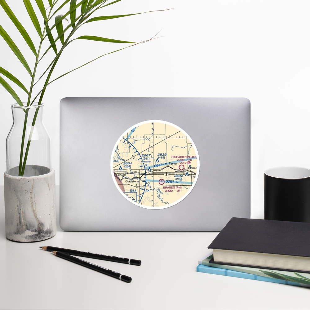 Jurgens Airstrip (75ND) VFR Sectional Sticker (20 mile) 