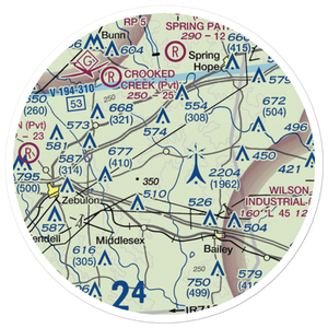 Jw Stone Airport (75NC) VFR Sectional Sticker (20 mile)