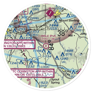 Hisle Field (75KY) VFR Sectional Sticker (20 mile)