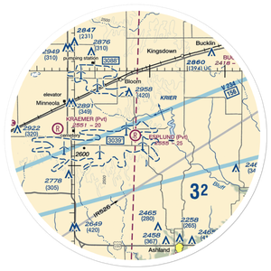 Esplund Farm Airport (75KS) VFR Sectional Sticker (30 mile)