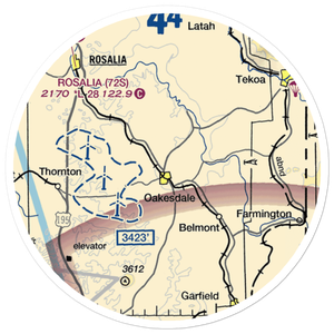 Oakesdale Airport (75DC) VFR Sectional Sticker (20 mile)