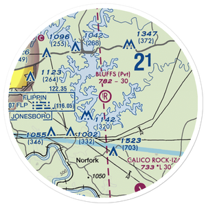 The Bluffs Airport (75AR) VFR Sectional Sticker (20 mile)
