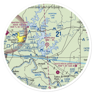 The Bluffs Airport (75AR) VFR Sectional Sticker (30 mile)