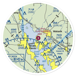 Gun Barrel City Airpark (74xa) VFR Sectional Sticker (20 mile)