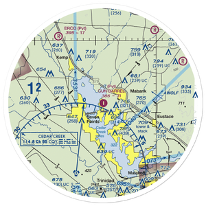 Gun Barrel City Airpark (74xa) VFR Sectional Sticker (30 mile)