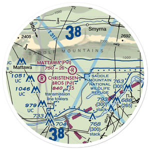 Mattawa Air Strip (74WA) VFR Sectional Sticker (20 mile)