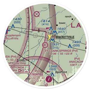 Fort Clark Springs Airport (74TX) VFR Sectional Sticker (20 mile)