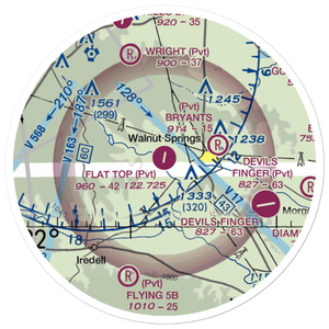 Flat Top Ranch Airport (74TE) VFR Sectional Sticker (20 mile)