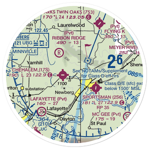 Stan Jost Airport (74OR) VFR Sectional Sticker (20 mile)