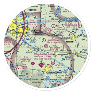 New Salem Aerodrome (74NY) VFR Sectional Sticker (30 mile)